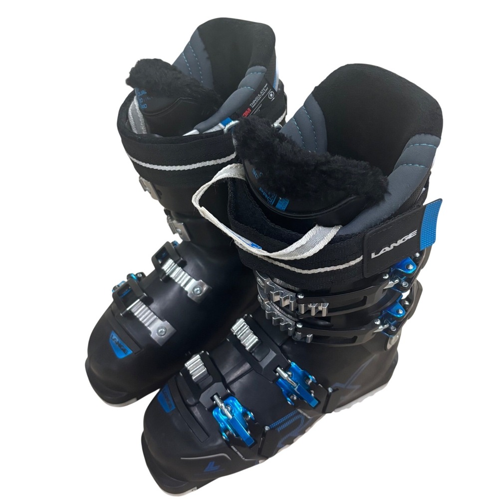 Lange RX 110 LV Ski Boots Womens Black Blue Dual 3D Liner 22-22.5